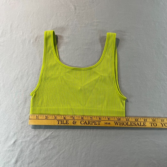 Sunday Best Lime Green Ribbed Crop Tank Top Women's Size Small Aritzia - Picture 2 of 7